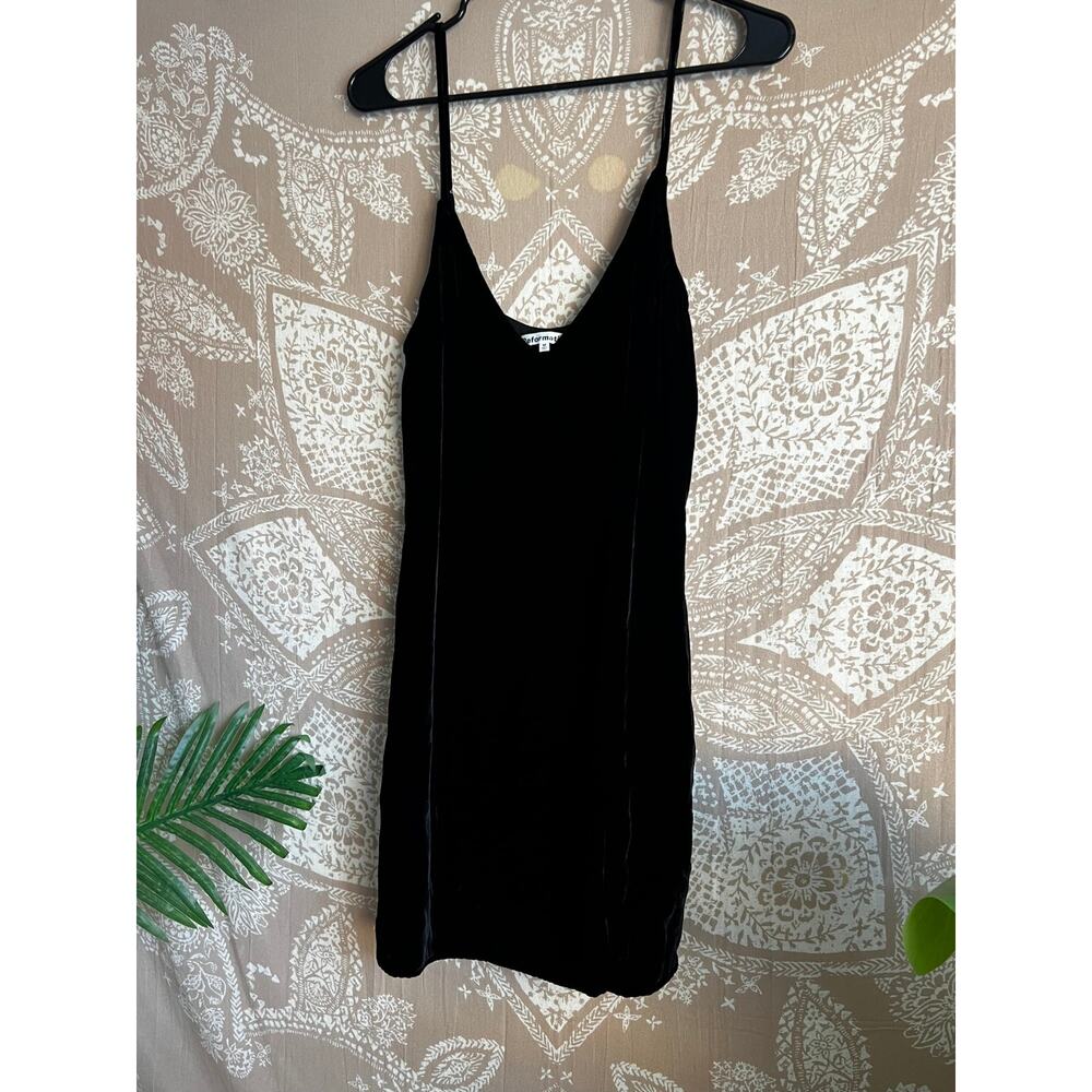 Reformation Lyza Velvet Slip Mini Dress Black Size M - Picture 3 of 7